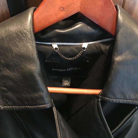 New Banana Republic Leather Jacket Size Large - Picture 3 of 4